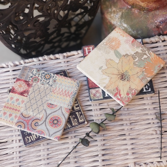 3/$20🌻4 set mixed tile coasters - Picture 1 of 10